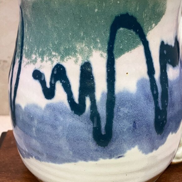 Brenner Tolliver Studio Pottery Mug Wheel Thrown, Hand Painted and Signed - Picture 3 of 9